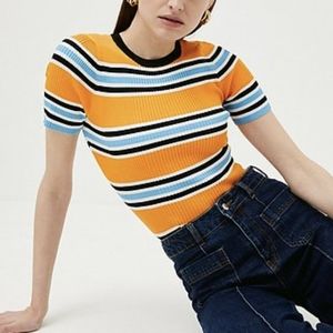 Karen Millen Rib Knit Stripe T-shirt
